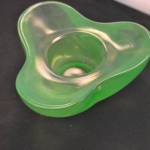Waxinelichthouder, groen glas