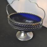 Suiker- of bonbonschaaltje, met blauw glas
