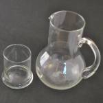 Glazen waterkannetje + drinkglas