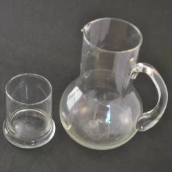 Glazen waterkannetje + drinkglas