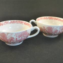 2 kleine soepkommen, rose decor