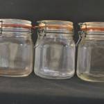3 glazen voorraadpotten (per alimenti made in Italy)