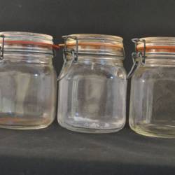 3 glazen voorraadpotten (per alimenti made in Italy)