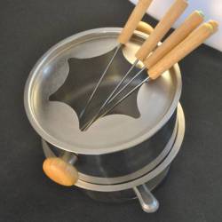 fonduepan + 4 vorken
