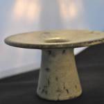 Keramieken vaasje of kaarsenstander, wit, 8 cm (Mobach)