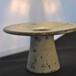 Keramieken vaasje of kaarsenstander, wit, 8 cm (Mobach)