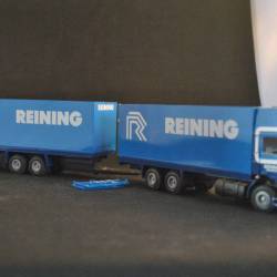Miniatuur vrachtwagen met aanhanger "Reining" blauw
