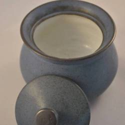 Blauw potje met deksel (wit vanbinnen), 7,5 cm (Zaalberg)