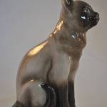 Porseleinen poes, grijs/zwart, 16 cm (Zillermahler Porselein)