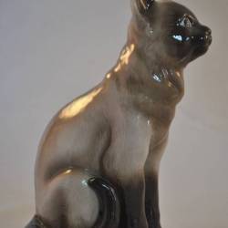 Porseleinen poes, grijs/zwart, 16 cm (Zillermahler Porselein)