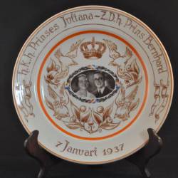 Huwelijksbordje Juliana en Bernhard, 7 janauri 1937, Petrus Regout