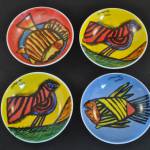 4 Corneille (pinda)schaaltjes, 2001, 12 cm
