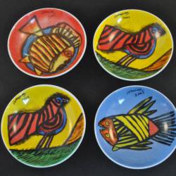 4 Corneille (pinda)schaaltjes, 2001, 12 cm