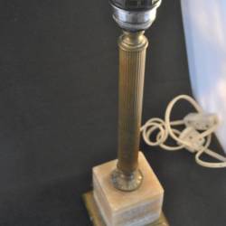 Antieke lampenvoet, marmer/koper, 40 cm