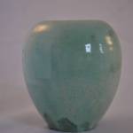 Vaasje, turquoise, geglazuurd, 11 cm (Mobach Utrecht)