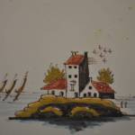 Tegeltje Makkumer aardewerk, polychroom 13 x 13