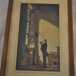 Kleurenprent van Carl Spitzweg: der Schreiber (de klerk)